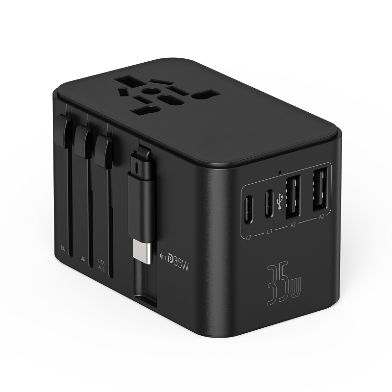 Universal Travel Adapter built-in Type C cable 35W