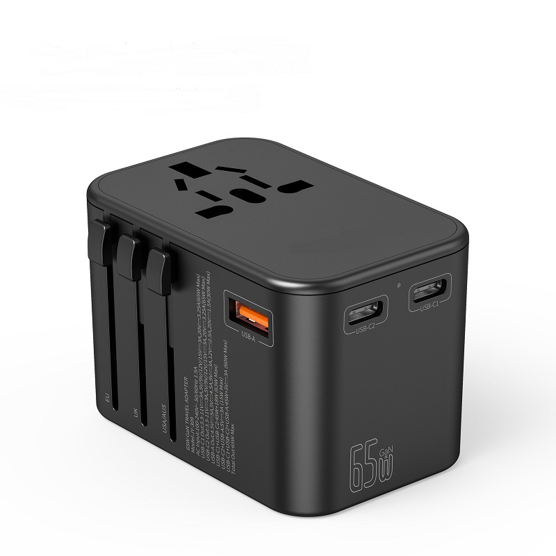 Universal Travel Adapter 2C+1A GaN 65W Fast Charger