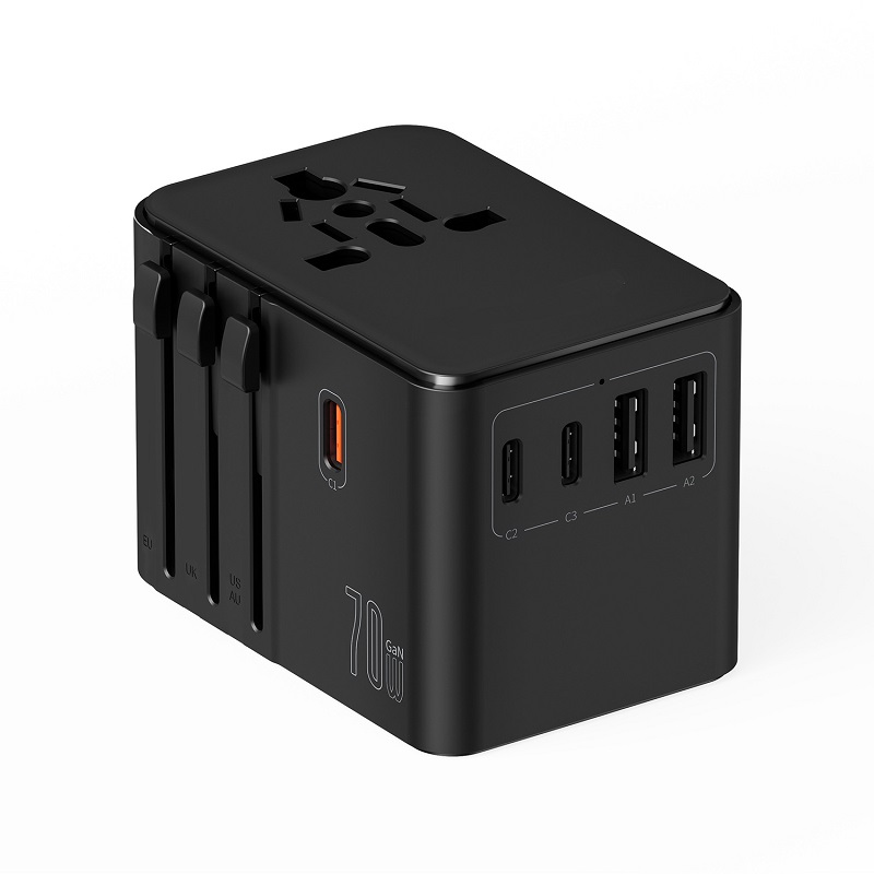 Universal Travel Adapter 3C+2A GaN 70W Fast Charger