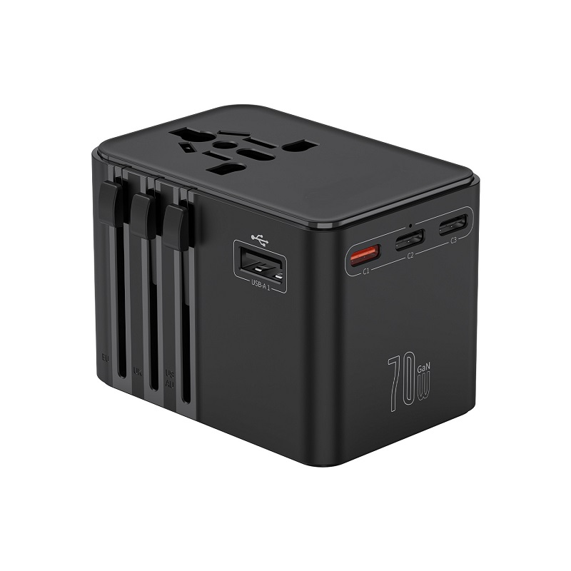 Universal Travel Adapter 3C+2A GaN 70W Fast Charger