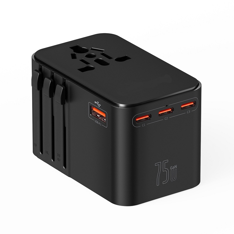 Universal Travel Adapter with 3C+2A GaN 75W