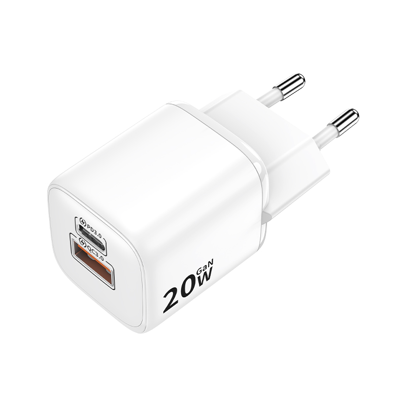 GaN Wall Charger  Dual Port  USB-C +A PD20W