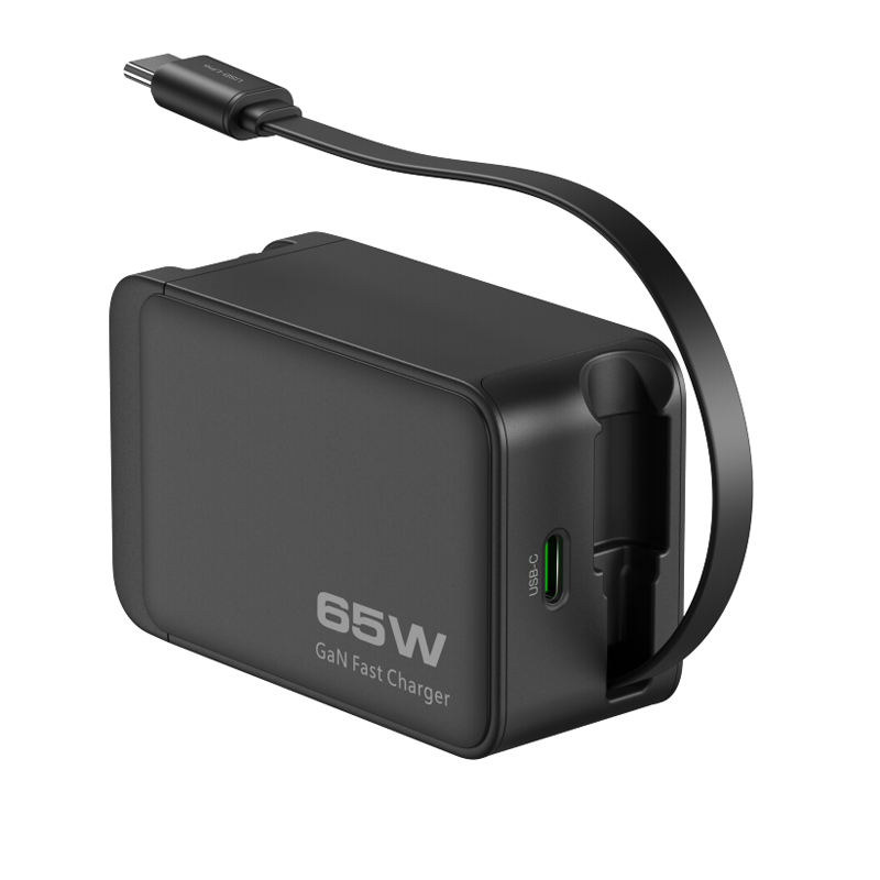 Wall Charger Built-in Type C cable USB C GaN 65W